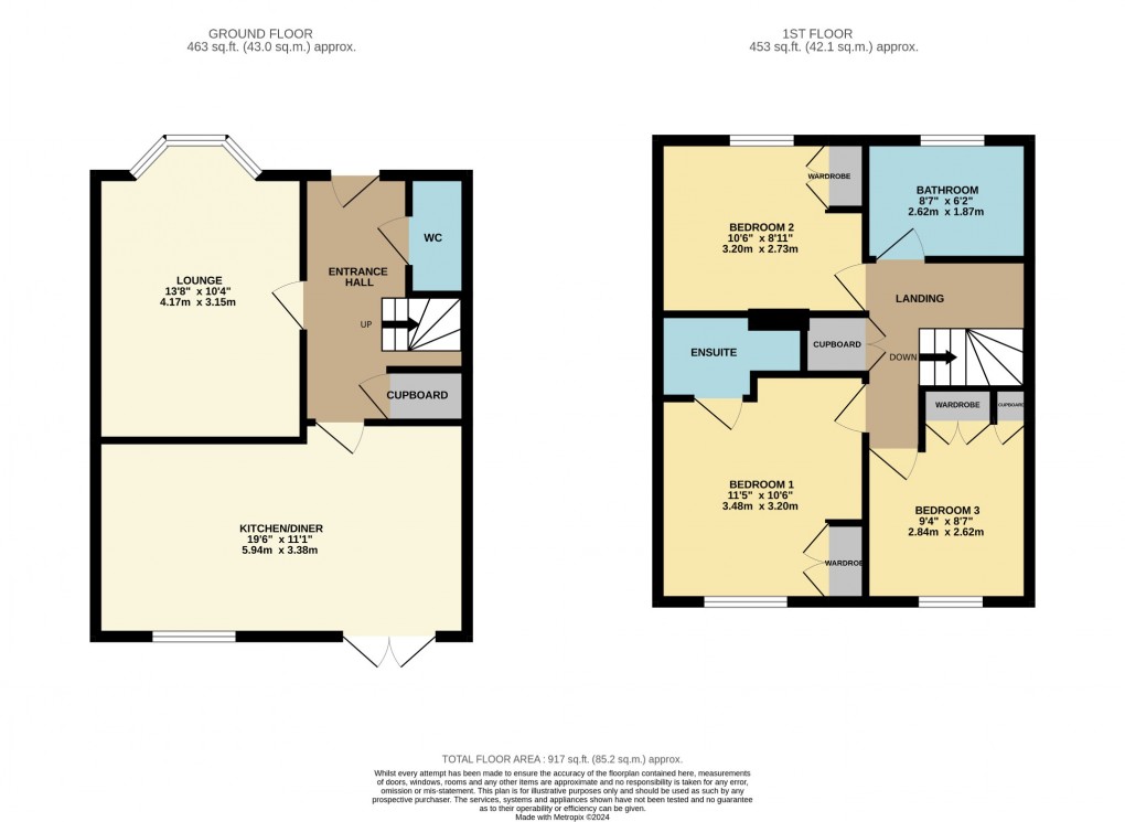 Floorplan for Lancaster Road, Attleborough, Norfolk, NR17 1FR