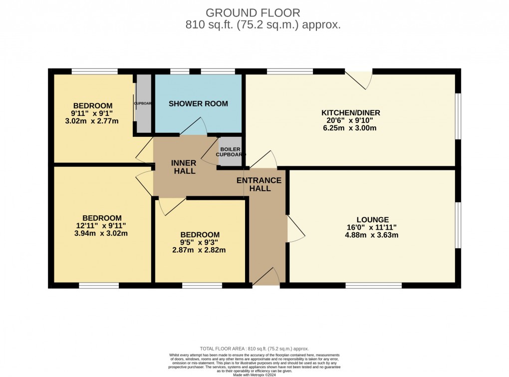 Floorplan for Edenside Drive, Attleborough, Norfolk, NR17 2EL