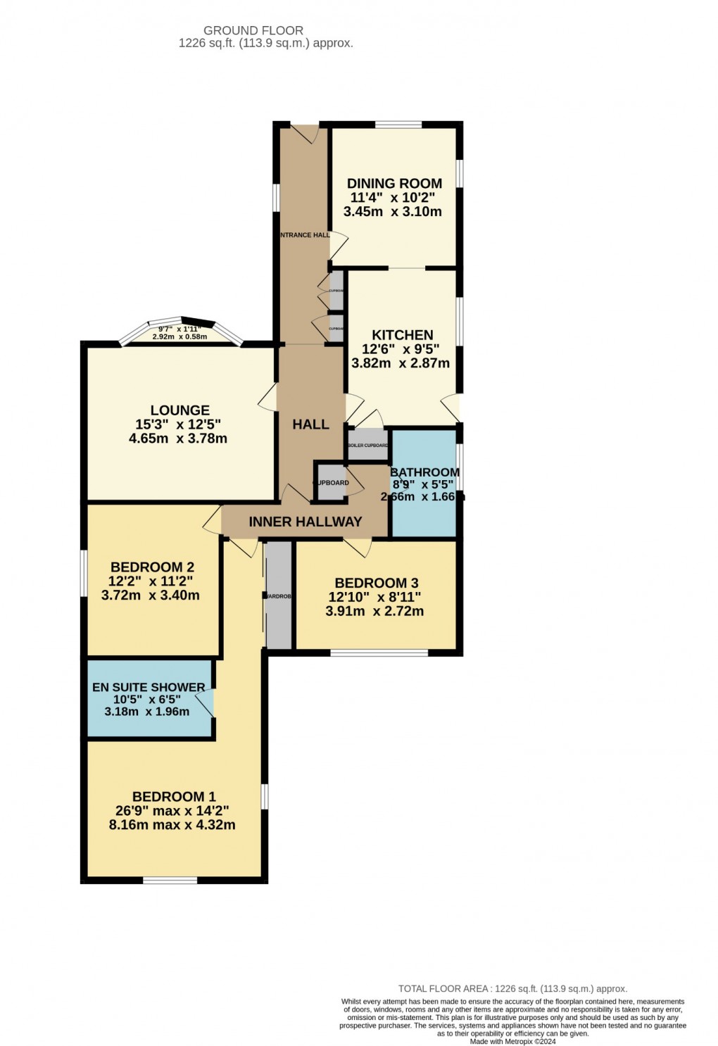 Floorplan for Cedar Drive, Attleborough, Norfolk, NR17 2EY