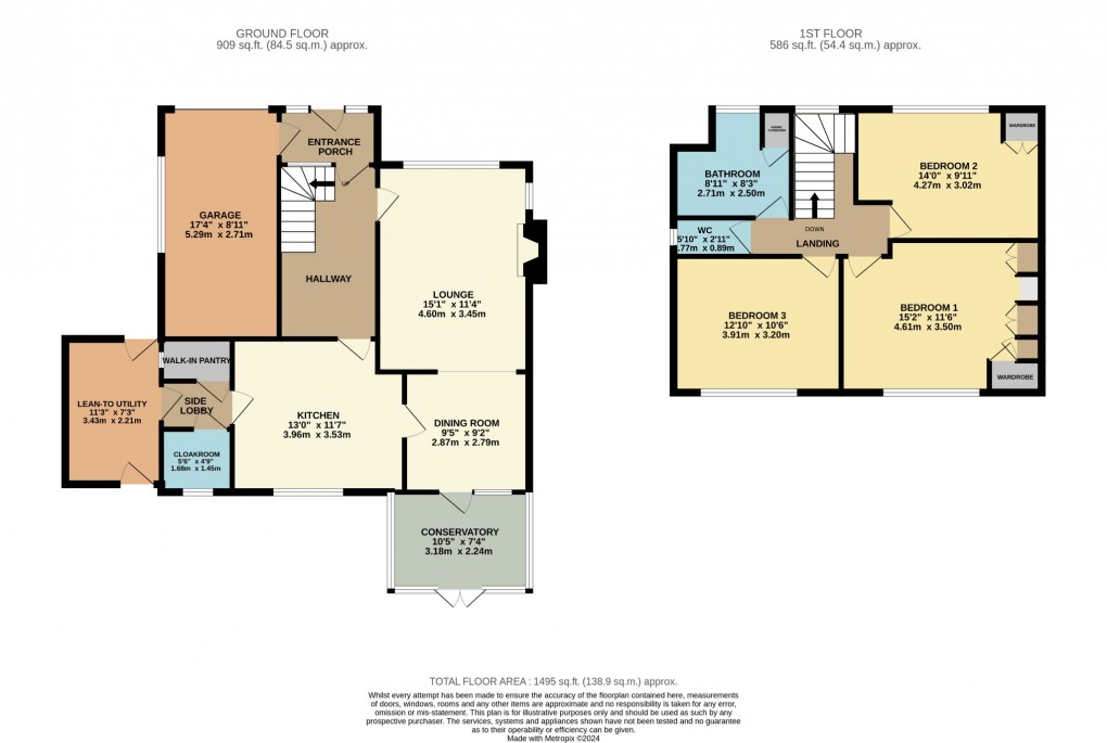 Floorplan for Connaught Road, Attleborough, Norfolk, NR17 2BW