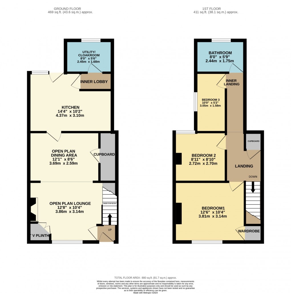 Floorplan for New North Road, Attleborough, Norfolk, NR17 2BJ