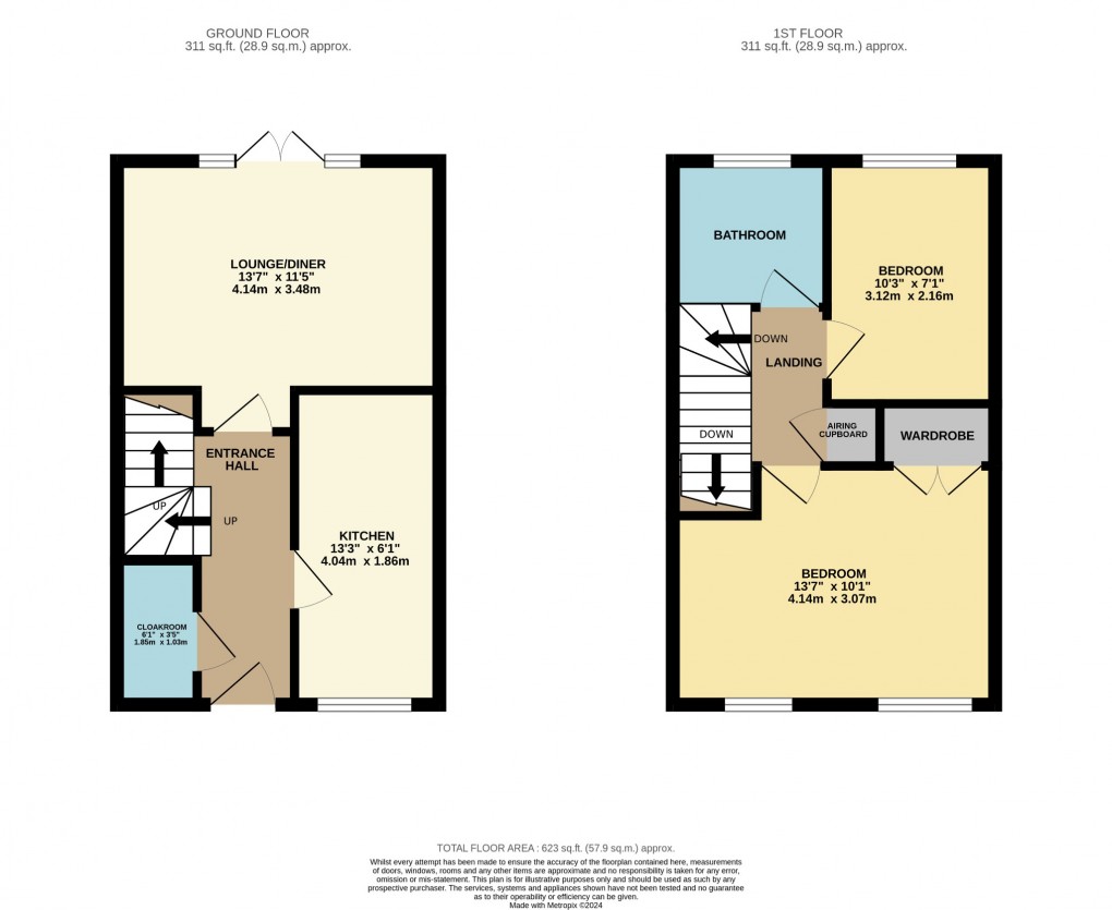 Floorplan for Cawdor Close, Attleborough, Norfolk, NR17 2SL